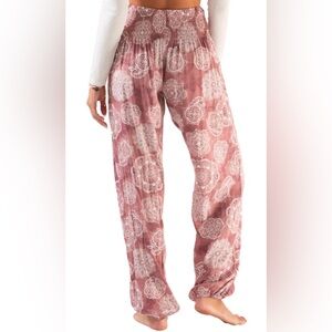 Lotus and Luna Pink/mauve Patterned Wide Leg Pants Petite Small